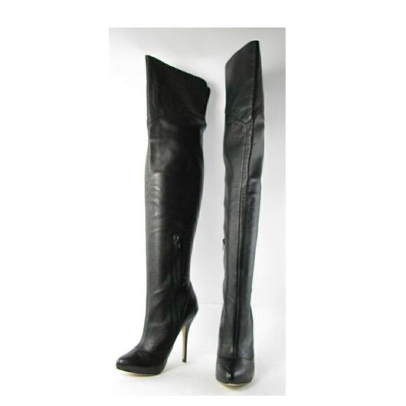 ZIGIny NEW YORK Black Julia Leather Over Knee Thigh Super High Boots S 8.5  NWOB - Picture 6 of 10